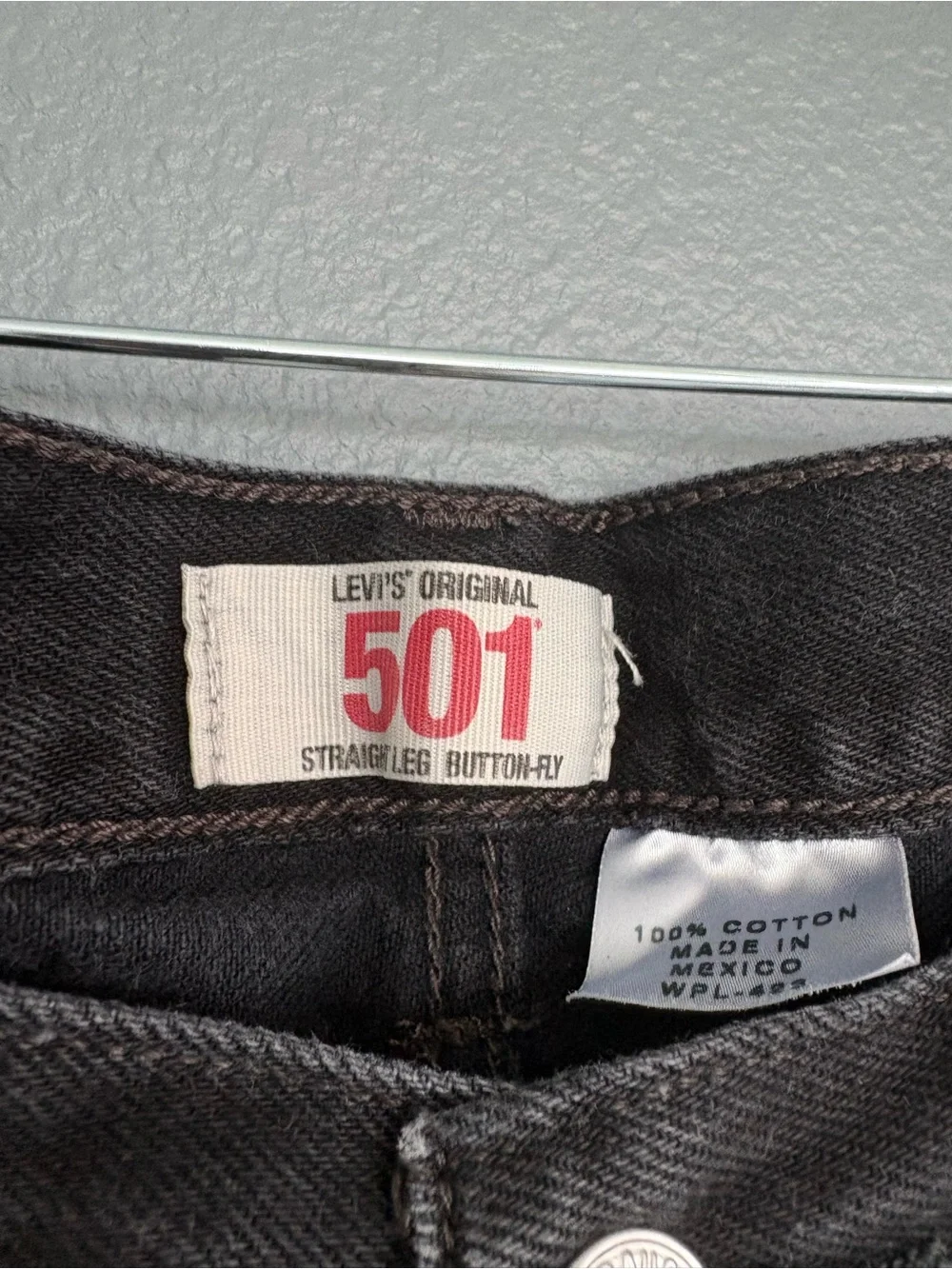 Vintage Y2K Levi’s 501 Jeans W36 L36 Black Faded Button Fly Straight Leg